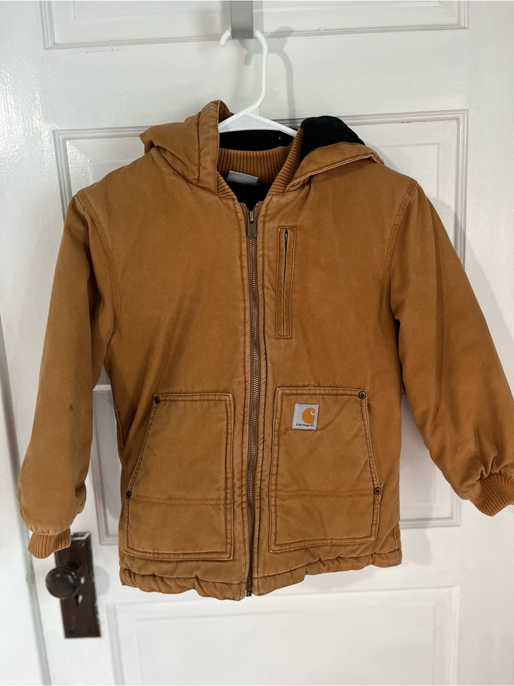 Boy/girls’ size 7/8 Carhartt Brown Hooded Work Jacket
